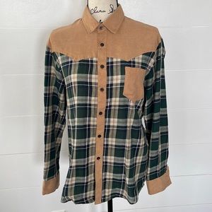 Flannel and Suede Shirt, XL